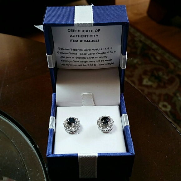 Jewelry - 💯GENUINE SAPPHIRE EARRINGS